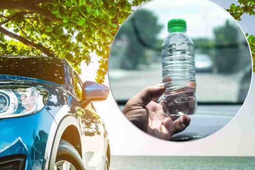 pericolo auto bottiglia plastica acqua